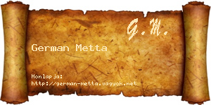 German Metta névjegykártya